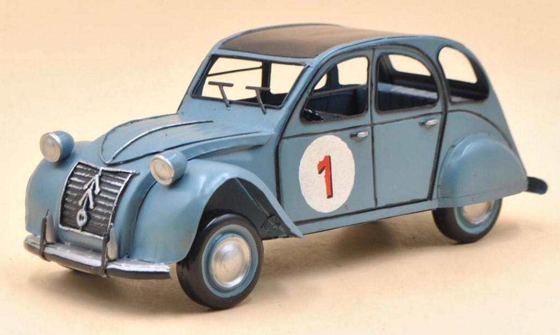 1950 Citroen 2CV Blue Car Number 1 Automobile Die Cast Car Figurine (1 of 1)
