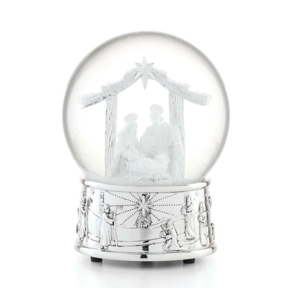 O Holy Night Nativity Musical Snow Globe: O Holy Night Nativity Musical Snow Globe Celebrate the reason for the season with this beautifully crafted Nativity snow globe. The Holy Family is depicted rejoicing in Christ's birth within a glass