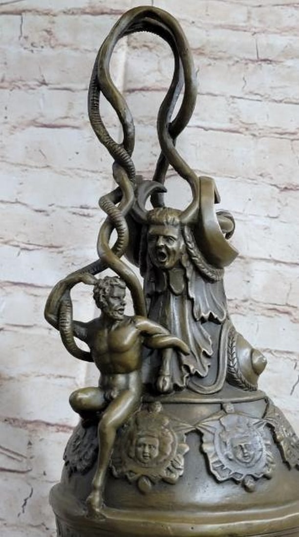 The Serpent's Gaze: A Mythical Elegy Bronze Sculpture: The Serpent's Gaze: A Mythical Elegy Bronze Sculpture This striking bronze sculpture draws inspiration from ancient Greek mythology, skillfully handcrafted to evoke the grandeur and mystery of a