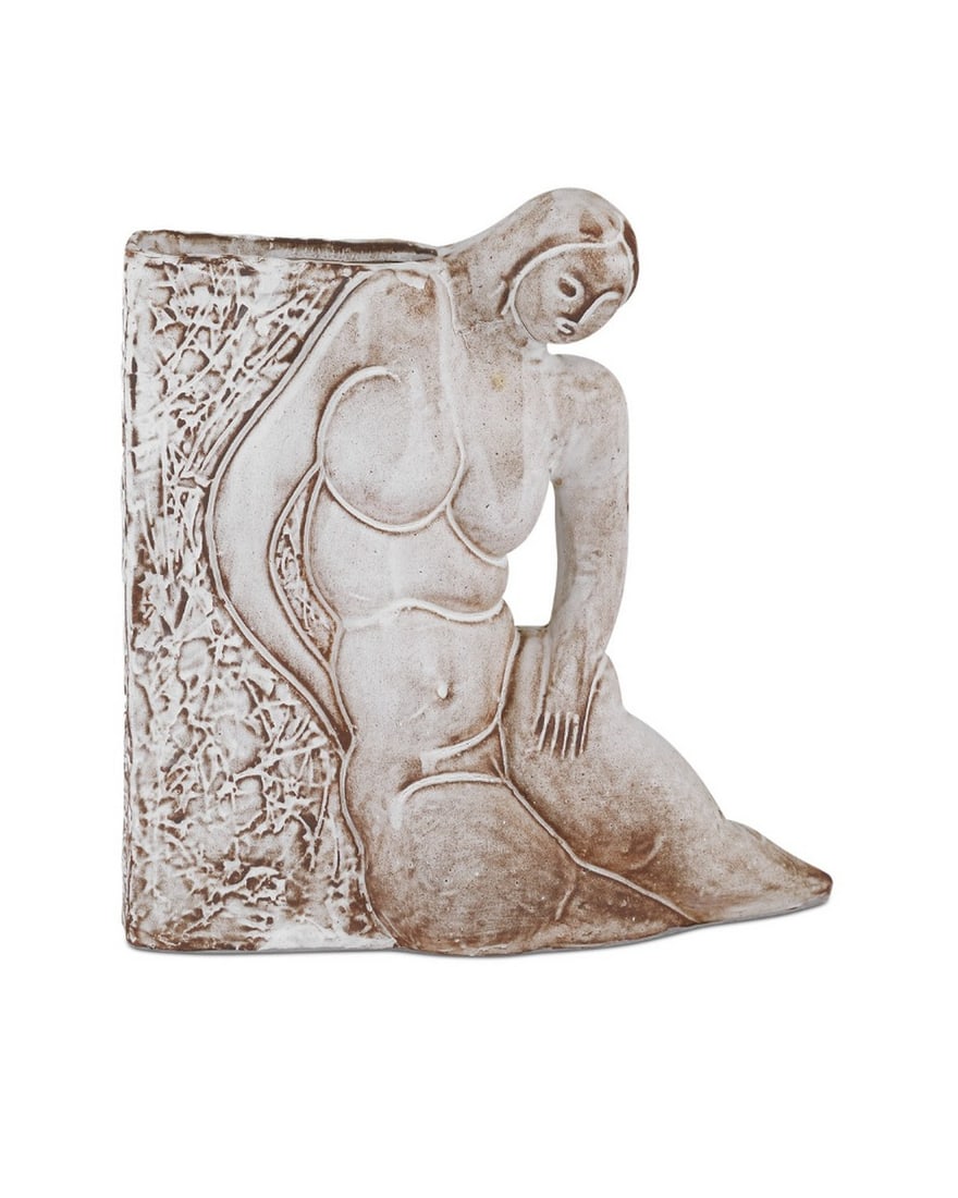 Pale Brown Paramour Vase, Currey Collection: Pale Brown Paramour Vase, Currey Collection Inspired by the creativity of Henri Matisse, the Paramour Vase is a porcelain masterpiece that exudes movement and artfulness. An expressive female form, gr