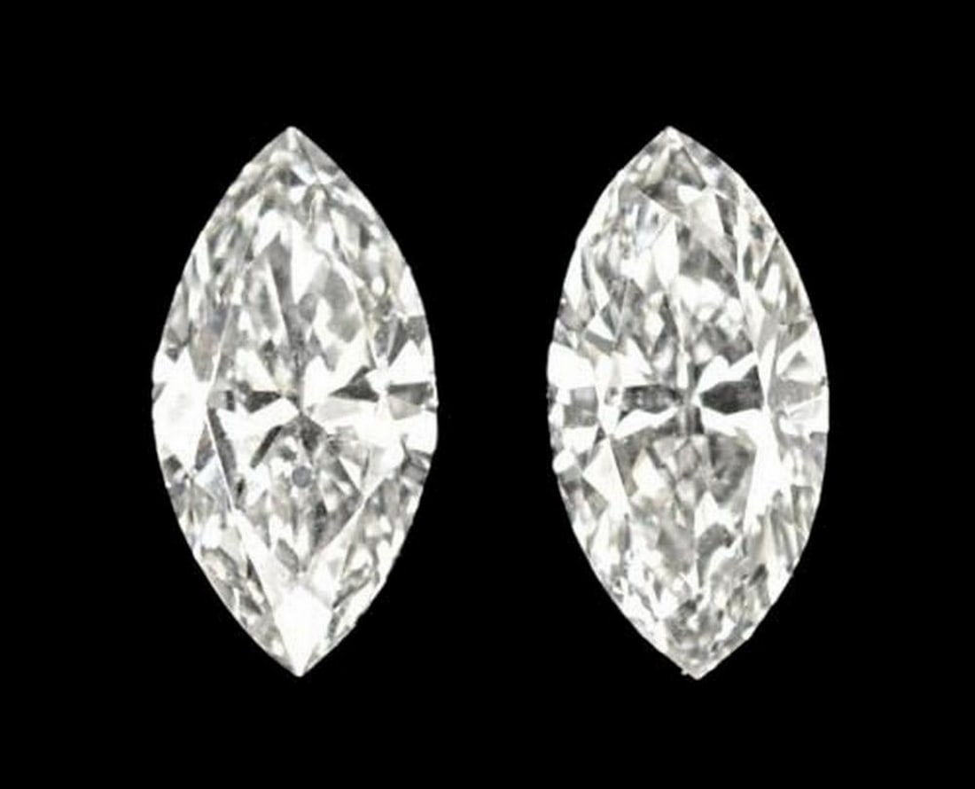 0.12 ct Natural H Diamonds - Marquise Facet (2 Gems): 0.12 ct Natural H Diamonds - Marquise Facet (2 Gems) Introducing these Natural H Diamonds, a pair of exquisite marquise-cut gemstones that combine elegance and brilliance. With a total weight of 0.12 