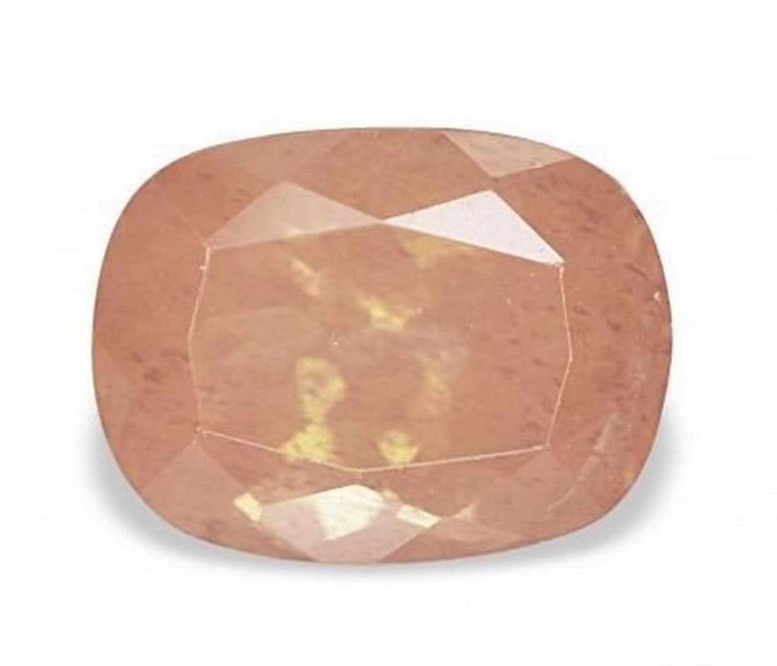 2.99 ct Natural Reddish Orange Andesine Labradorite - Cushion Cut: 2.99 ct Natural Reddish Orange Andesine Labradorite - Cushion Cut Introducing the Natural Reddish Orange Andesine Labradorite, a captivating gemstone that adds warmth and vibrancy to any jewelry colle