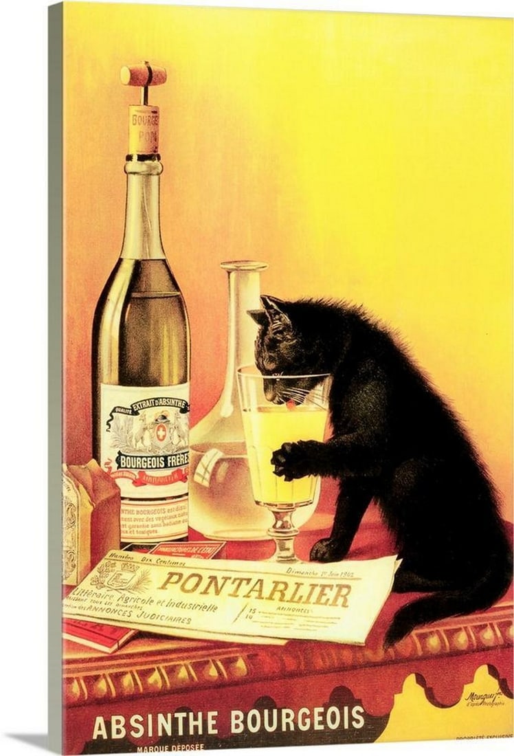 Absinthe Bourgeois - Vintage Poster Canvas Reproduction: Absinthe Bourgeois - Vintage Poster Canvas Reproduction Add a touch of classic Parisian flair to your space with Absinthe Bourgeois, a charming vintage advertisement brought to life as a canvas reprod