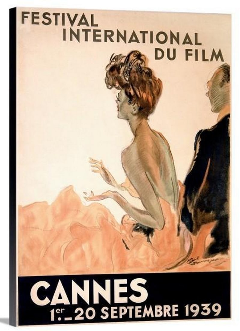 Festival International du Film, Cannes Vintage Poster Stretched Canvas Print: Festival International du Film, Cannes Vintage Poster Stretched Canvas Print Celebrate the golden age of cinema with this stretched canvas print featuring Jean Gabriel Domergue's iconic Festival Inter