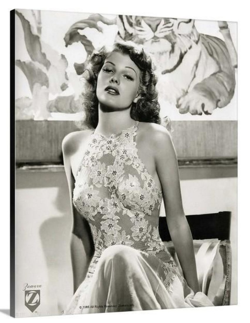 Rita Hayworth Glamour Portrait Stretched Canvas Print (1 of 2)