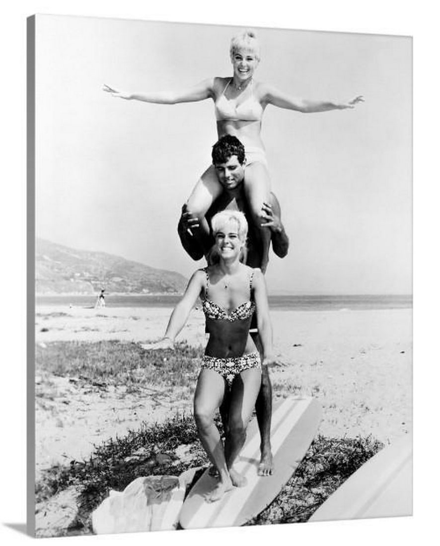 California Surfers 1964 Vintage Photography Stretched Canvas Print: California Surfers 1964 Vintage Photography Stretched Canvas Print Embrace the laid-back vibe of the West Coast with this stunning stretched canvas print of California Surfers, 1964. Capturing the ess