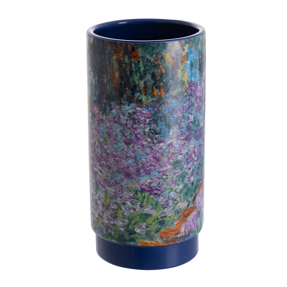 Monet-Inspired Irises in Garden Ceramic Pot (1 of 1)