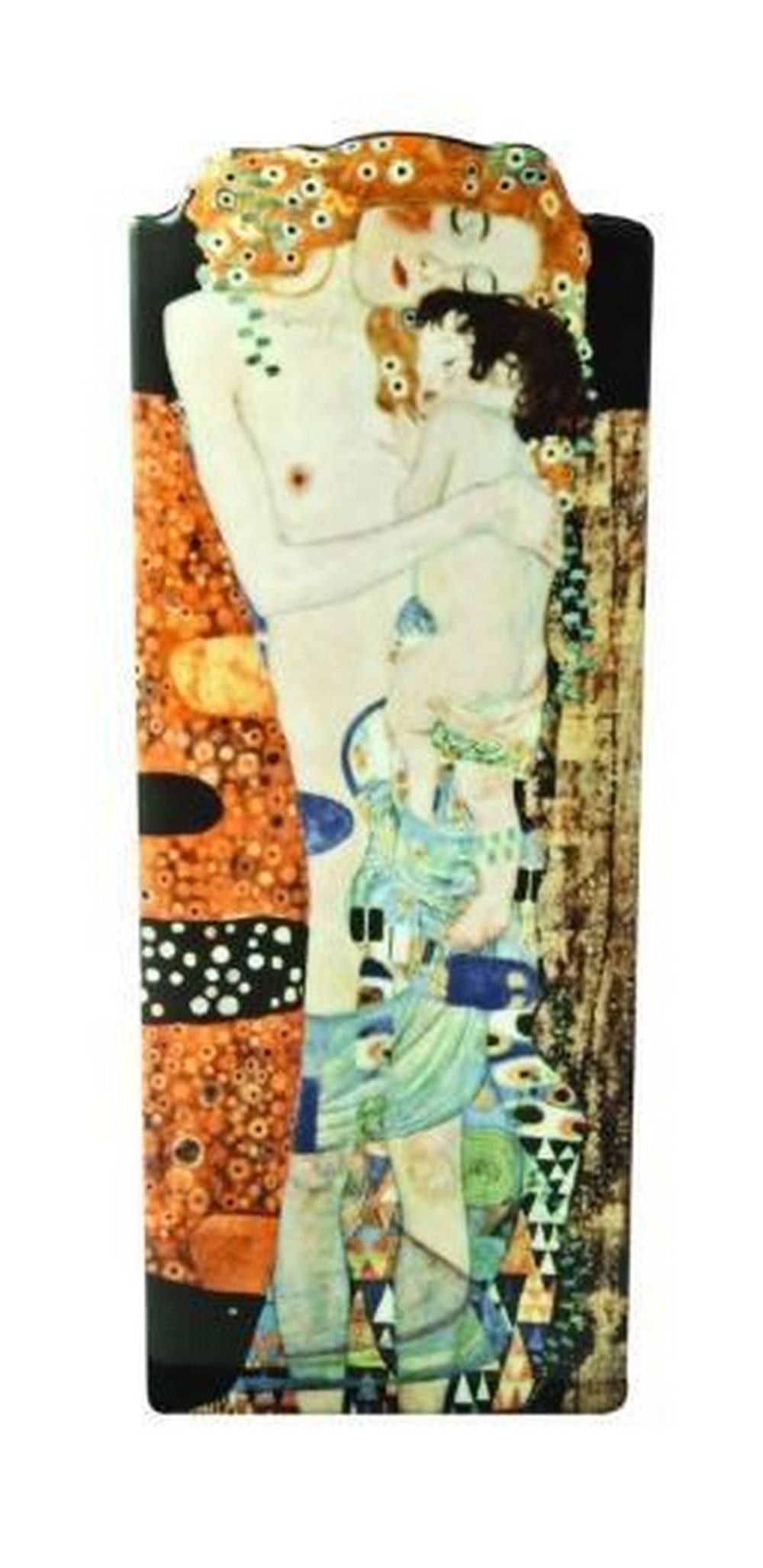 Eternal Embrace Klimt Art Vase: Eternal Embrace Klimt Art Vase Inspired by Gustav Klimt's Three Ages of Woman, this exquisite ceramic art vase embodies the beauty of life's journey through Klimt's signature golden hues, intricate pa