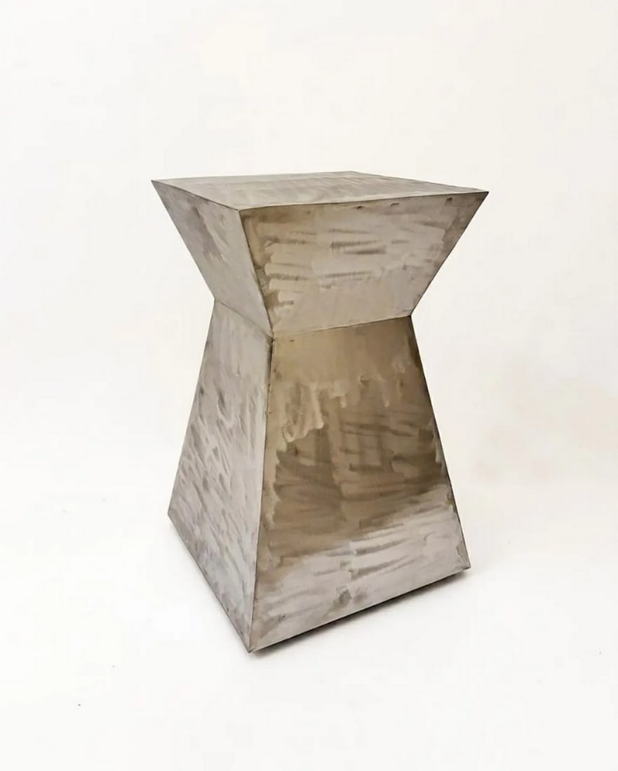 Architectural Form - Modern Metal Pedestal Side Table (1 of 5)