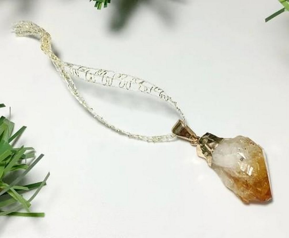 Golden Glow Citrine Christmas Ornament (1 of 1)