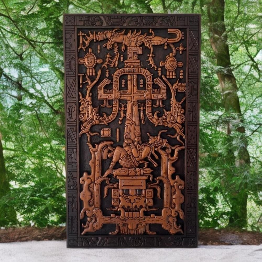 Pakal's Sarcophagus Hand-Carved Wall Art (1 of 4)