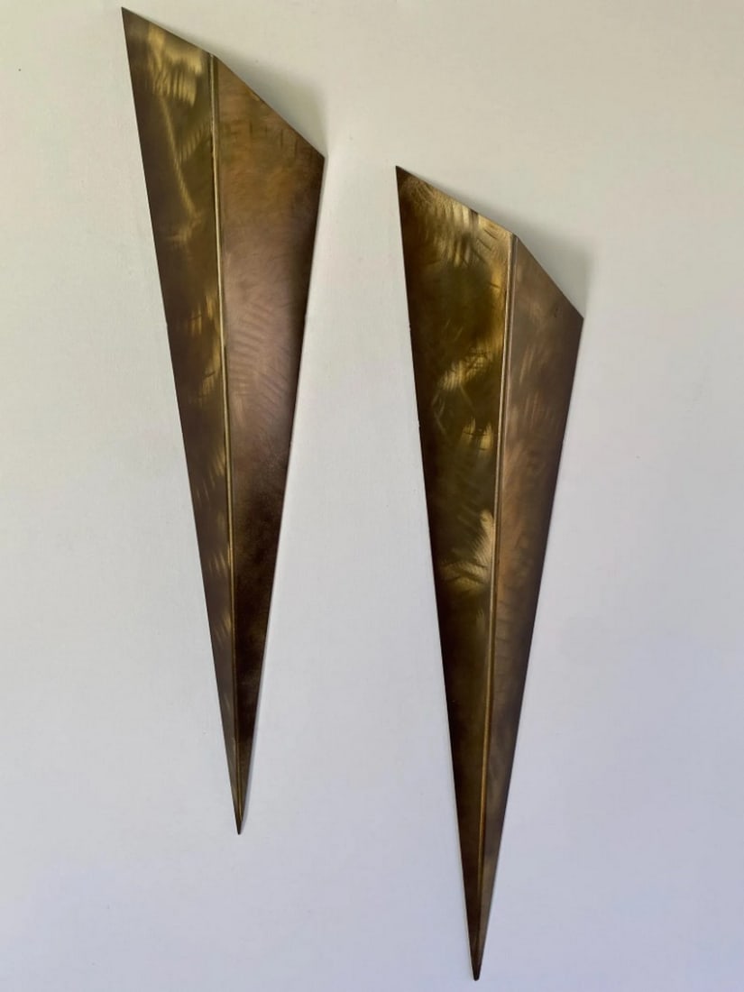 Gold Metal Sconce Sculptures (1 of 2)