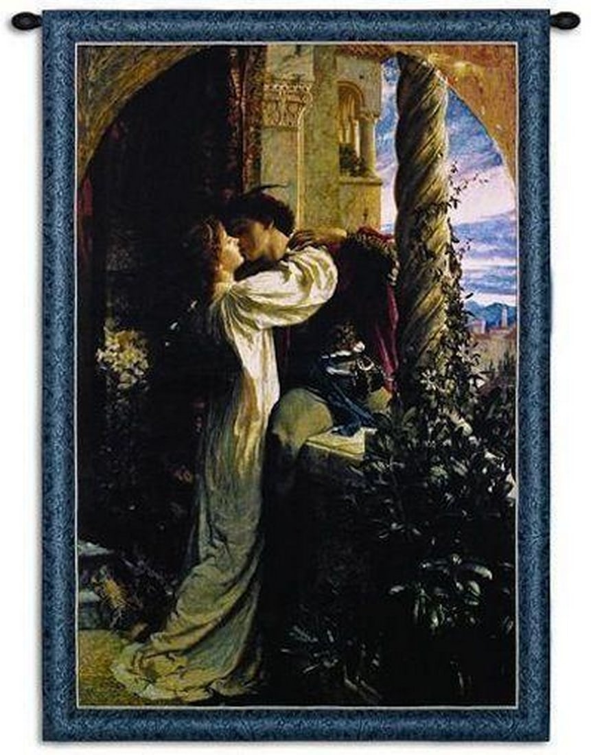 Romeo and Juliet Wall Tapestry - 29'' x 38'': Romeo and Juliet Wall Tapestry - 29'' x 38'' Bring timeless romance and classical elegance into your space with this '' Romeo and Juliet'' wall tapestry. Woven in the USA, this beautiful textile artwo