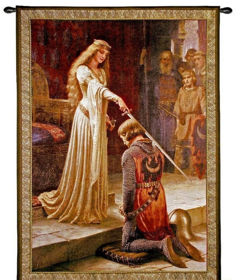 Edmund Leighton Accolade Wall Tapestry, Inspired by The Accolade (1 of 2)
