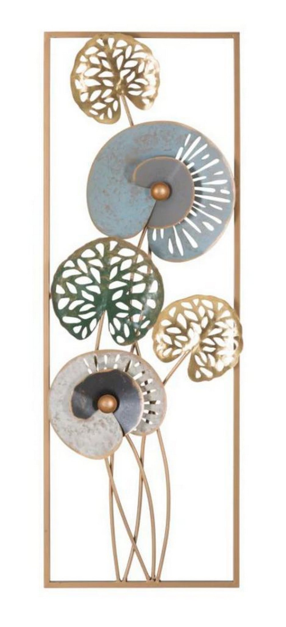 Metallic Leaves Wall Art in Square Frame: Metallic Leaves Wall Art in Square Frame Add an exotic touch to any room with this stunning panel. Discover Mauro Ferretti, the premier Italian brand for home lovers. Their products feature luxurious 