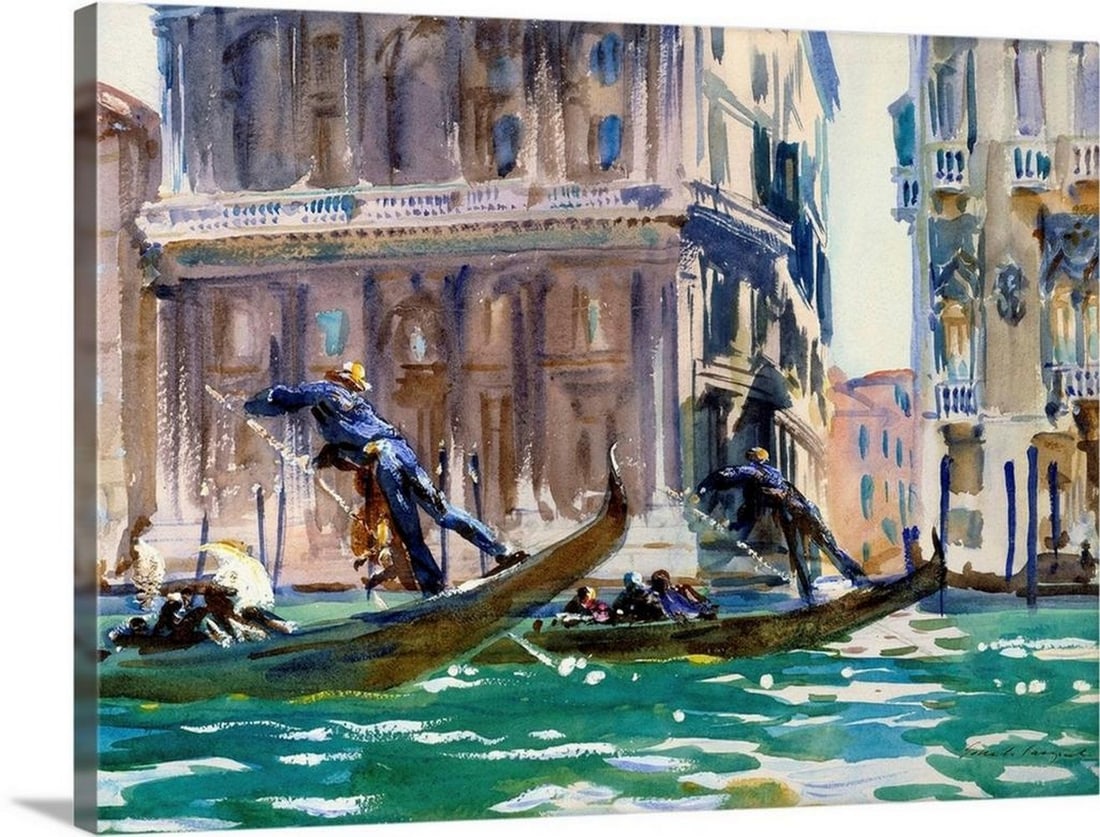 'View of the Grand Canal in Venice'' - Wall Art Reproduction by John Singer Sargent: ' View of the Grand Canal in Venice'' - Wall Art Reproduction by John Singer Sargent This high-quality wall art reproduction of '' View of the Grand Canal in Venice'' (also called On the Canal) captur