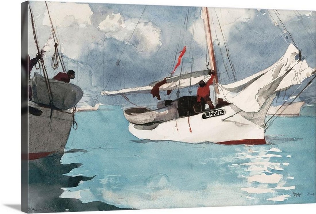 Fishing Boats, Key West Canvas Reproduction by Winslow Homer (1 of 2)