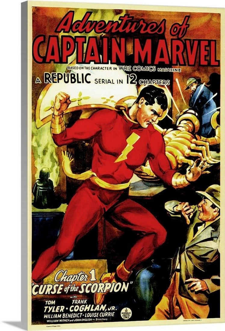 1941 Captain Marvel Framed Print Wall Art: 1941 Captain Marvel Framed Print Wall Art Celebrate a golden age icon with this 1941 Captain Marvel framed print. Featuring vintage comic book artwork, bold colors, and classic typography, this piece 