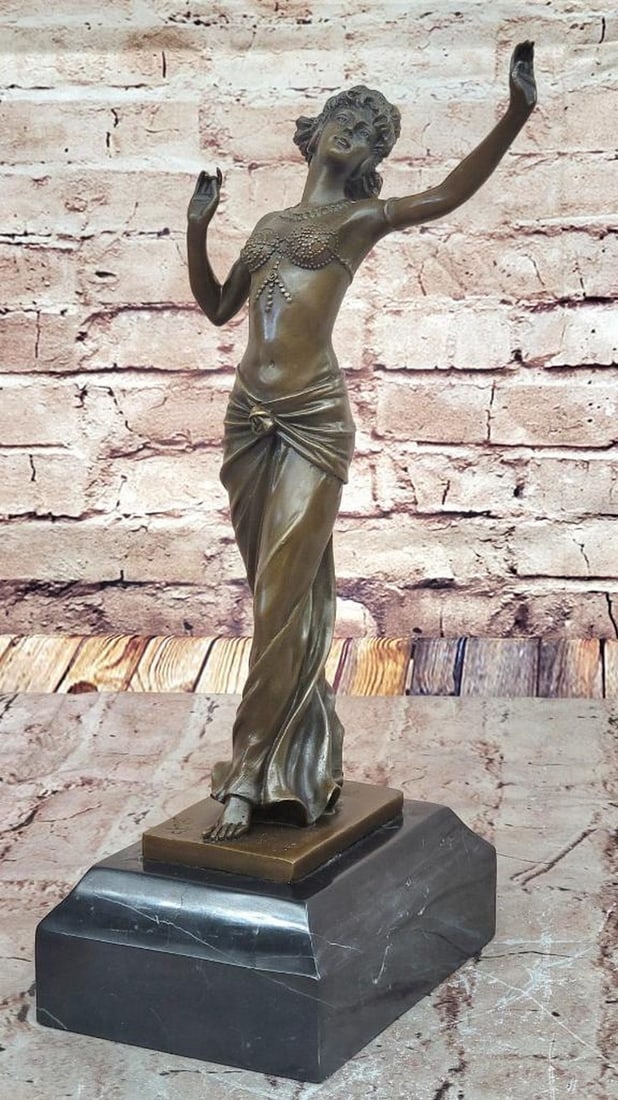 Bronze Sculpture of Indian Dancer in Motion - 14'' x 6.5'' (1 of 7)