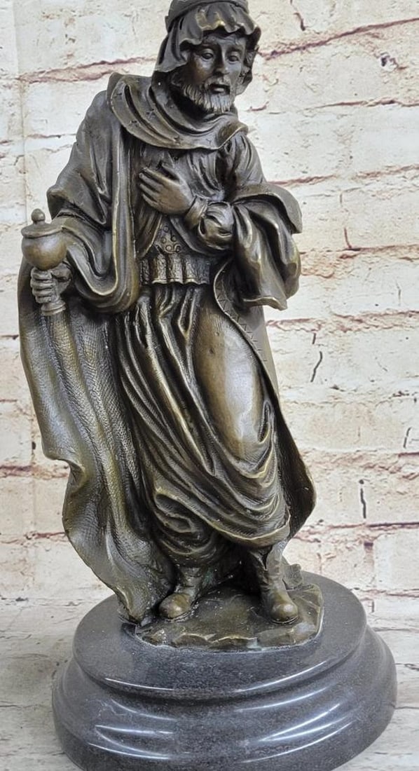 Three Wise Men" frankincense Bearer Original Bronze Statue - 14" X 6.5 (1 of 6)