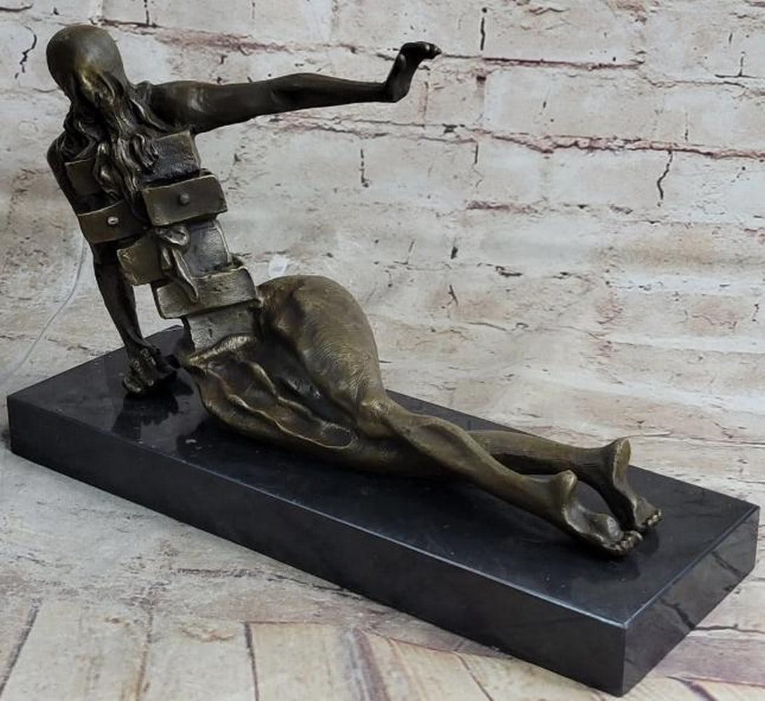The Anthropomorphic Cabinet: Surreal Reproduction Bronze Sculpture: The Anthropomorphic Cabinet: Surreal Reproduction Bronze Sculpture A fascinating reproduction bronze sculpture inspired by Salvador Dali's enigmatic work "The Anthropomorphic Cabinet," this pi