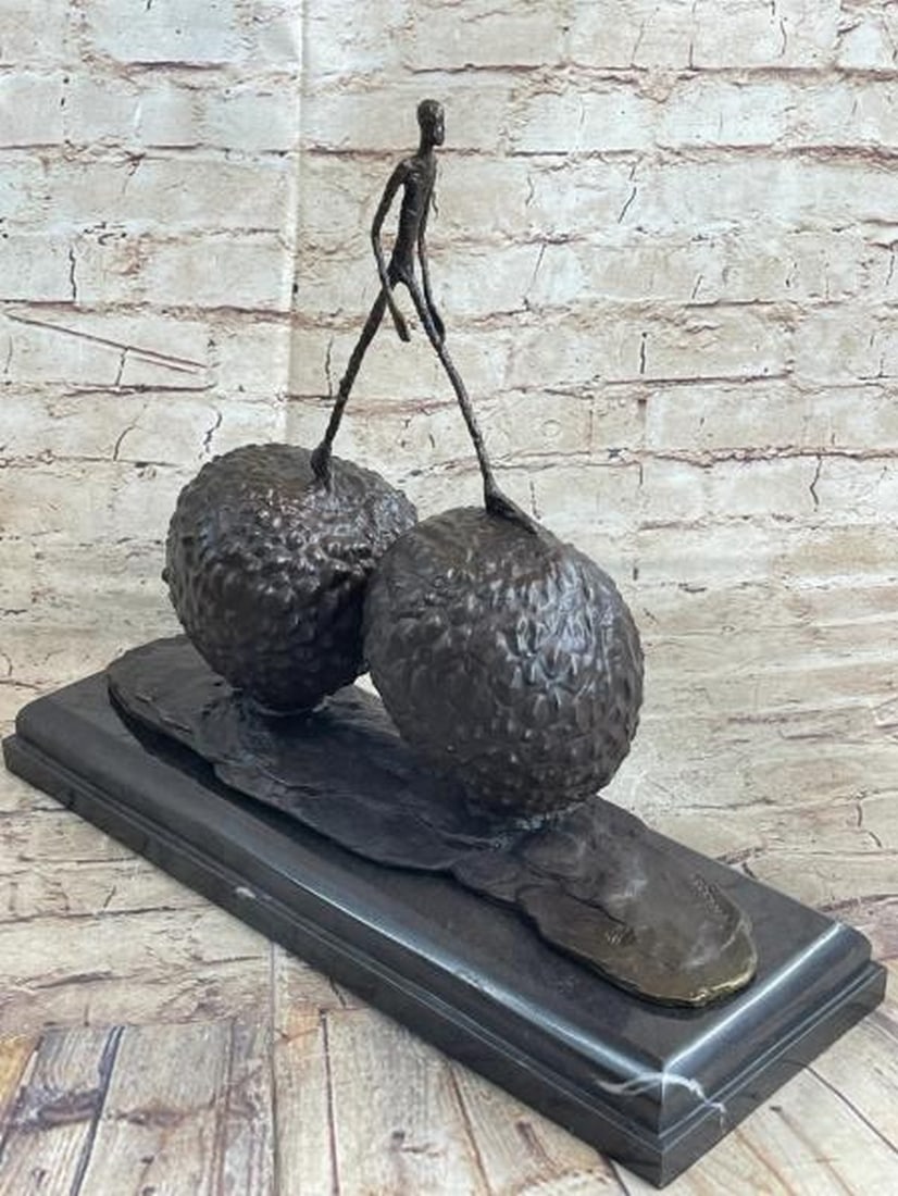 Steps of Surrealism Reproduction Bronze Sculpture: Steps of Surrealism Reproduction Bronze Sculpture This imaginative abstract reproduction bronze sculpture, bearing the signature of Alberto Giacometti, merges the artist's iconic elongated human form 