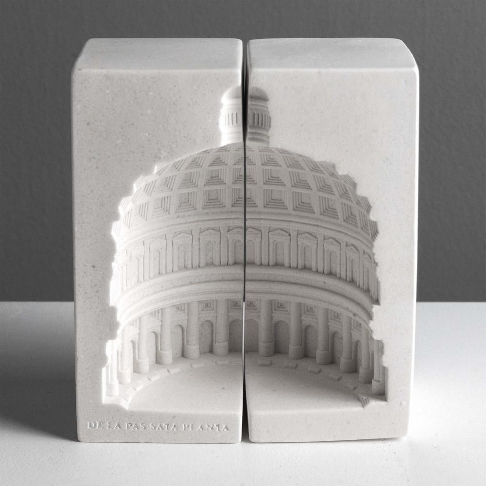 "De la Passata Pianta" - Pair of Classical Architecture Marble Sculptures - (1.1lbs) (1 of 6)