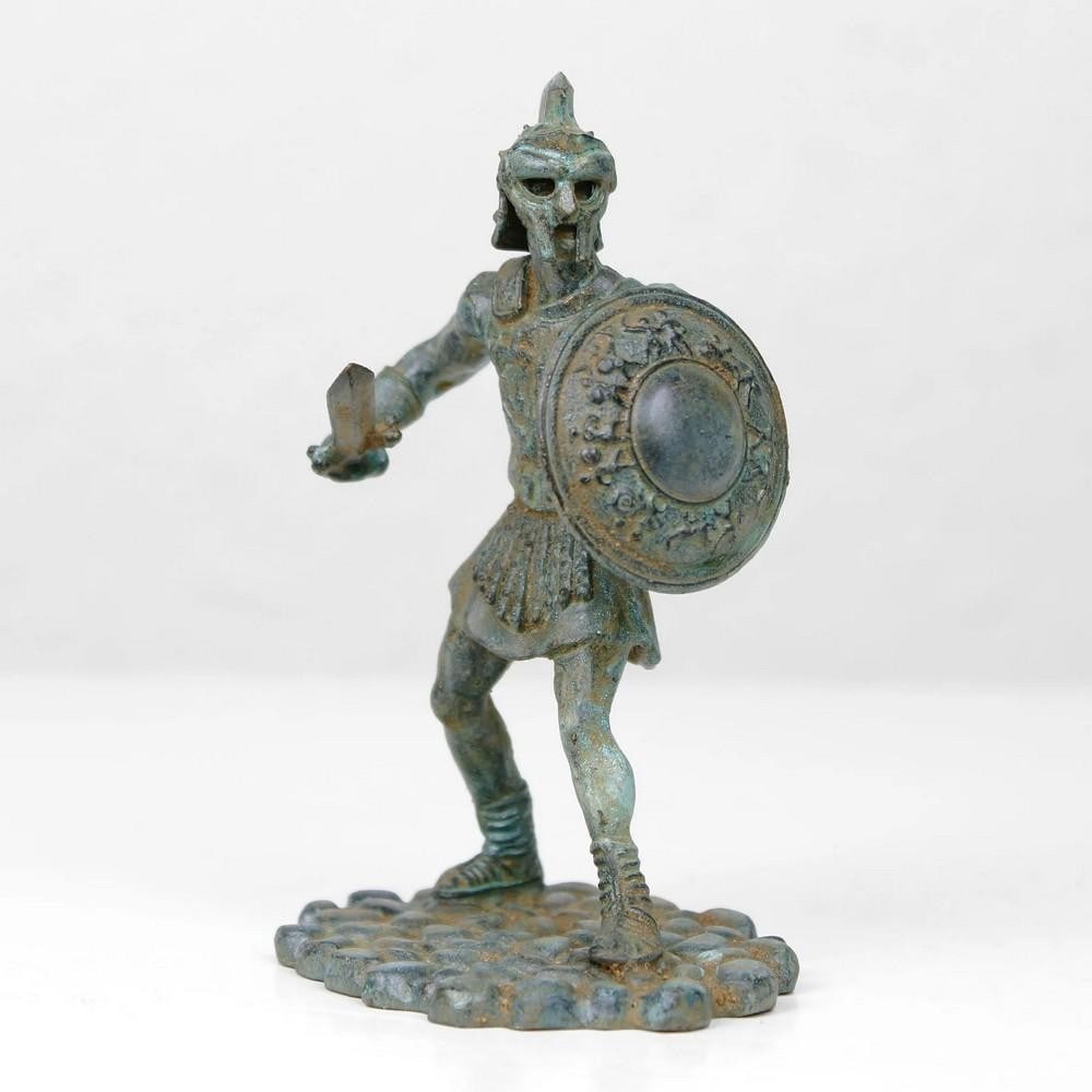 Maximus Gladiator Statue with Removable Spiked Helmet - Aged Copper Finish - (2.2lbs): Maximus Gladiator Statue with Removable Spiked Helmet - Aged Copper Finish - (2.2lbs) Inspired by the iconic film Gladiator (2000), this striking sculpture captures the fierce presence of Maximus in