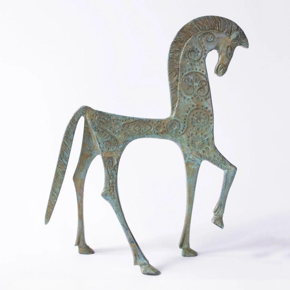 Greek Geometric Horse Bronze Statue - (0.9lbs): Greek Geometric Horse Bronze Statue - (0.9lbs) Inspired by ancient Greek geometric art, this stylized bronze horse captures elegance in abstraction. A striking piece for enthusiasts of classical archa