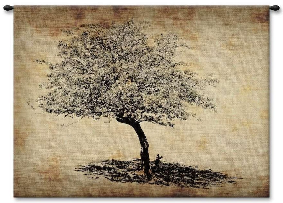 Tranquil Tree Inspired Wall Tapestry: Tranquil Tree Inspired Wall Tapestry This woven wall tapestry features a beautiful tree design that brings a sense of calm, warmth, and natural charm to your decor. Detailed weaving and soft texture