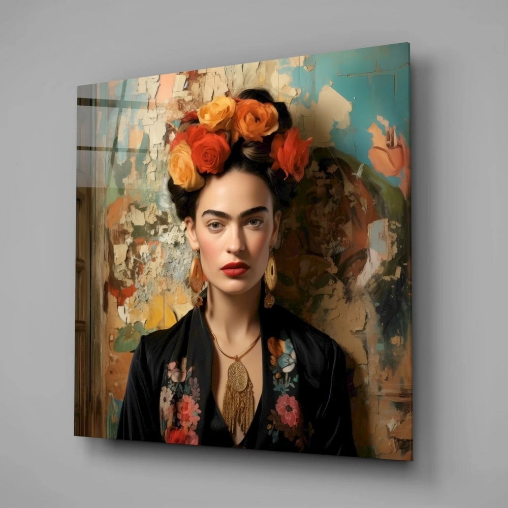 Frida Kahlo-Inspired Tempered Glass Wall Art (1 of 2)