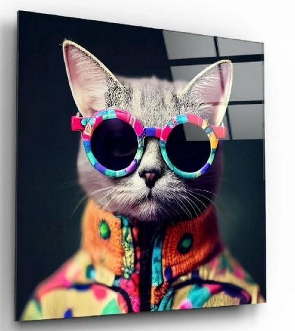 Purrfectly Cool Tempered Glass Wall Art (1 of 2)