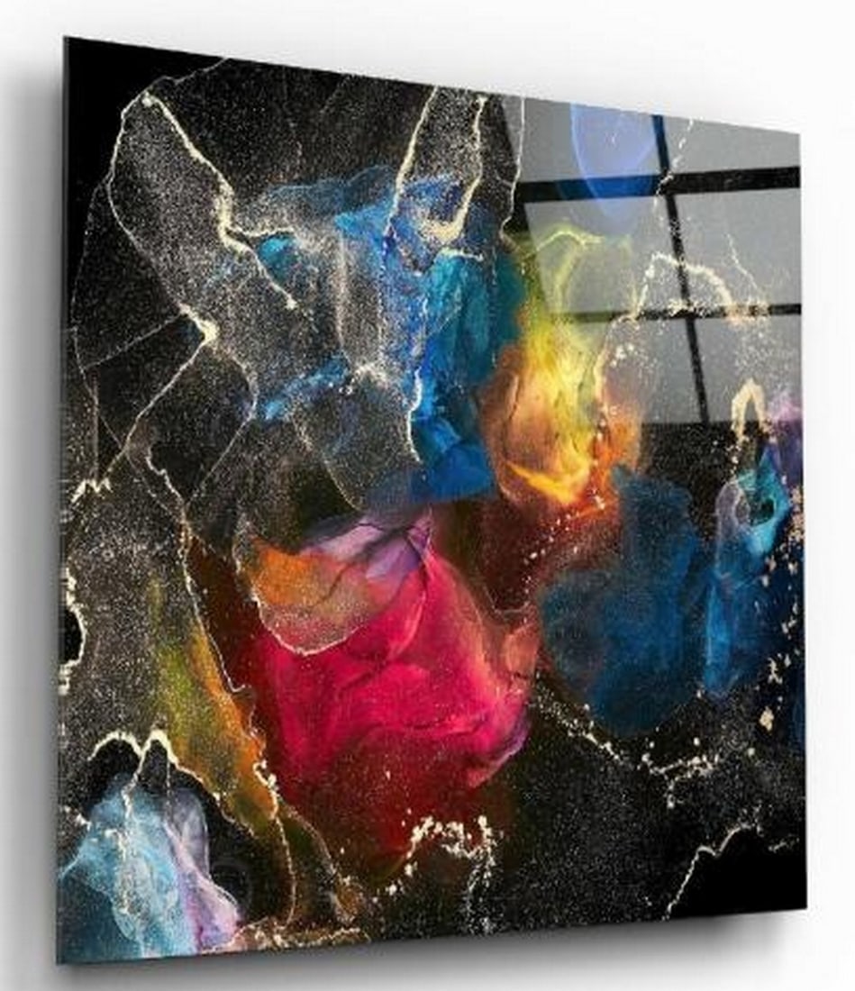 Cosmic Drift Tempered Glass Wall Art: Cosmic Drift Tempered Glass Wall Art Immerse yourself in the wonder of the universe with this abstract tempered glass wall art that evokes the mysterious beauty of a distant galaxy. Set against a deep