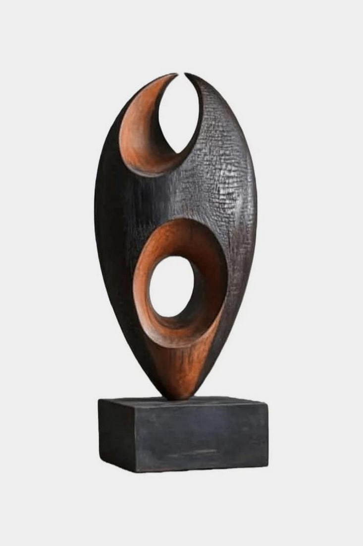 Dual Form Harmony' Wooden Abstract Sculpture (1 of 3)