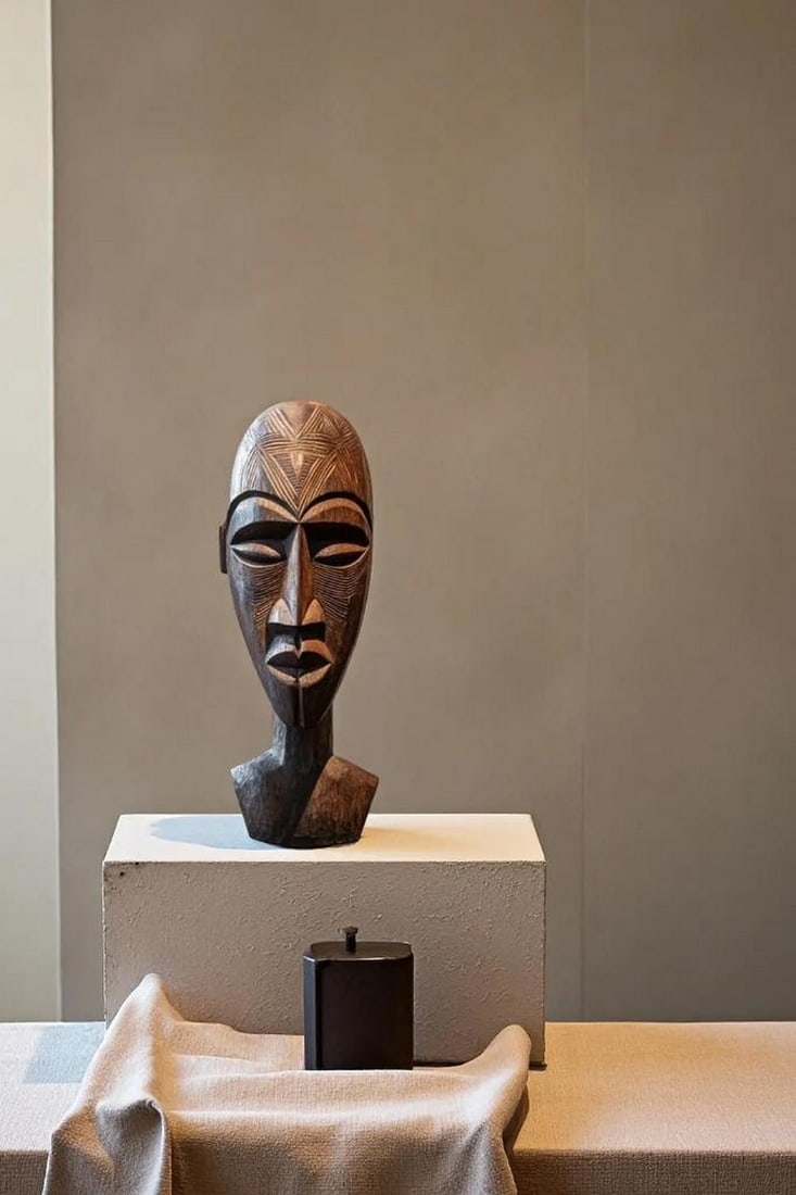 Geometric Tribal Bust Sculpture - 3