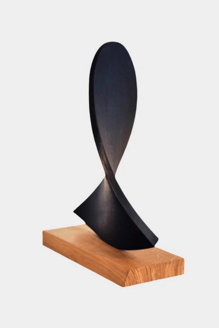 Twist of Elegance' Wooden Minimalist Sculpture (1 of 4)