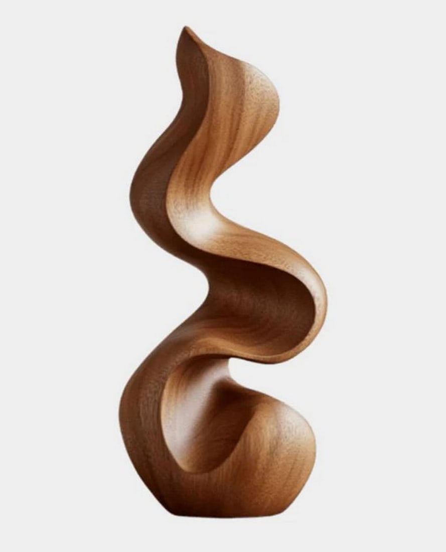 "Twist of Nature" - Contemporary Wooden Sculpture: "Twist of Nature" - Contemporary Wooden Sculpture A striking fusion of organic form and modern design, this hand-carved wooden sculpture features graceful curves and fluid movement, evoking