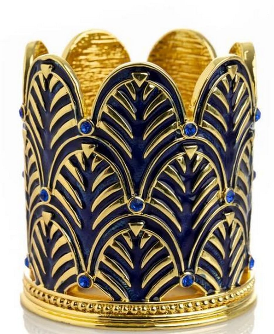 Blue Nouveau Whiplash Curve Candle Holder: Blue Nouveau Whiplash Curve Candle Holder Inspired by the flowing elegance of Art Nouveau design, this blue candle holder features graceful whiplash curves and organic asymmetry. The sinuous lines