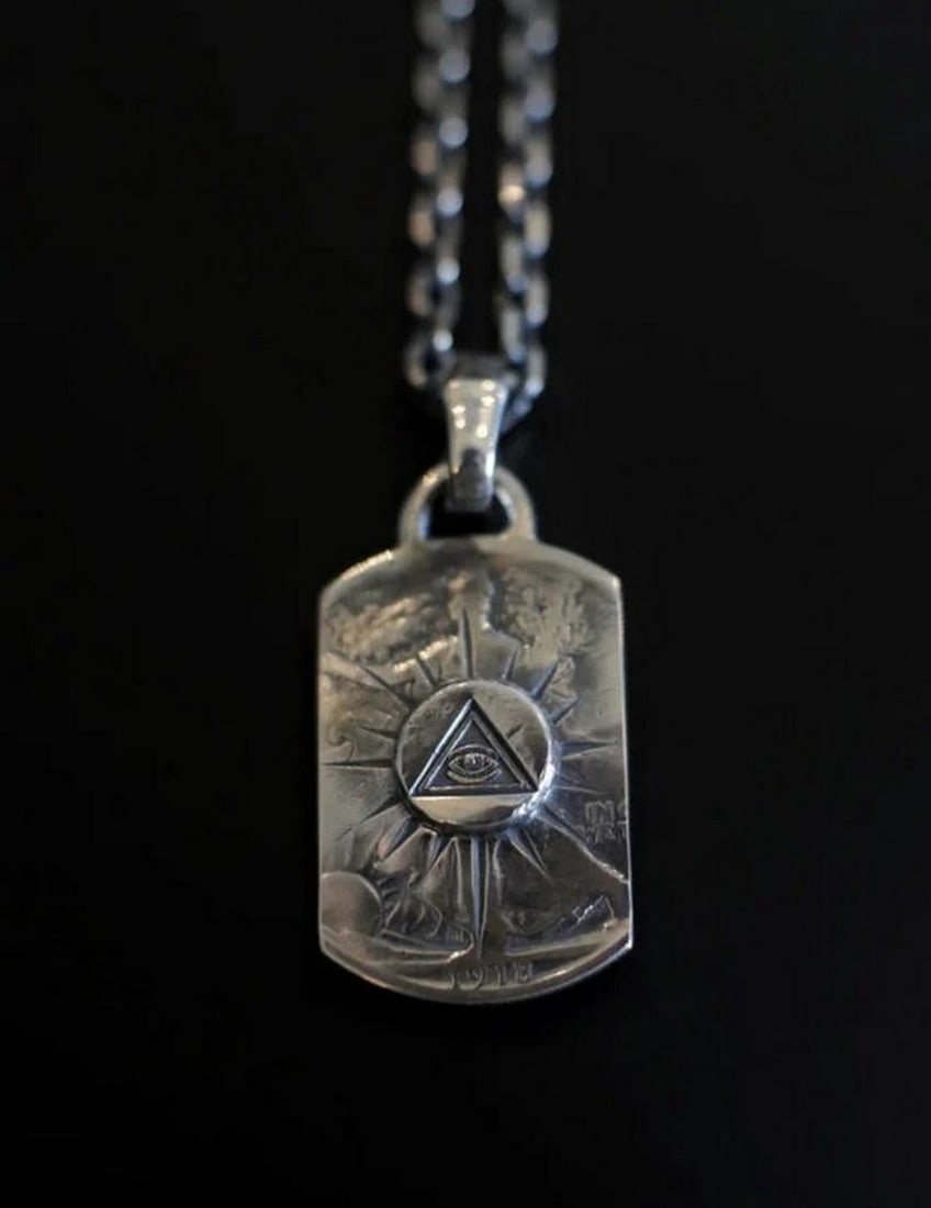 918 Walking Liberty Silver Coin Pendant: 918 Walking Liberty Silver Coin Pendant Expertly handcrafted from genuine 1918 Walking Liberty silver coins, this double-sided pendant celebrates timeless freedom and historic beauty. Each piece is