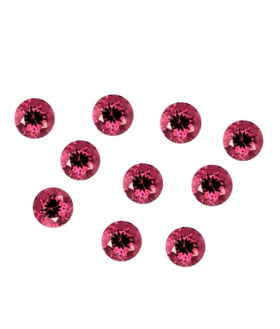 1ct Lot of 10 Round Cut Pink Tourmalines: 1ct Lot of 10 Round Cut Pink Tourmalines Size: 3mm x 3mm Total Carat Weight: 1ct Individual Carat Weight: 0.1ct Untreated Origin: Brazil Lot Contains 10 Gemstones Please view photos for further
