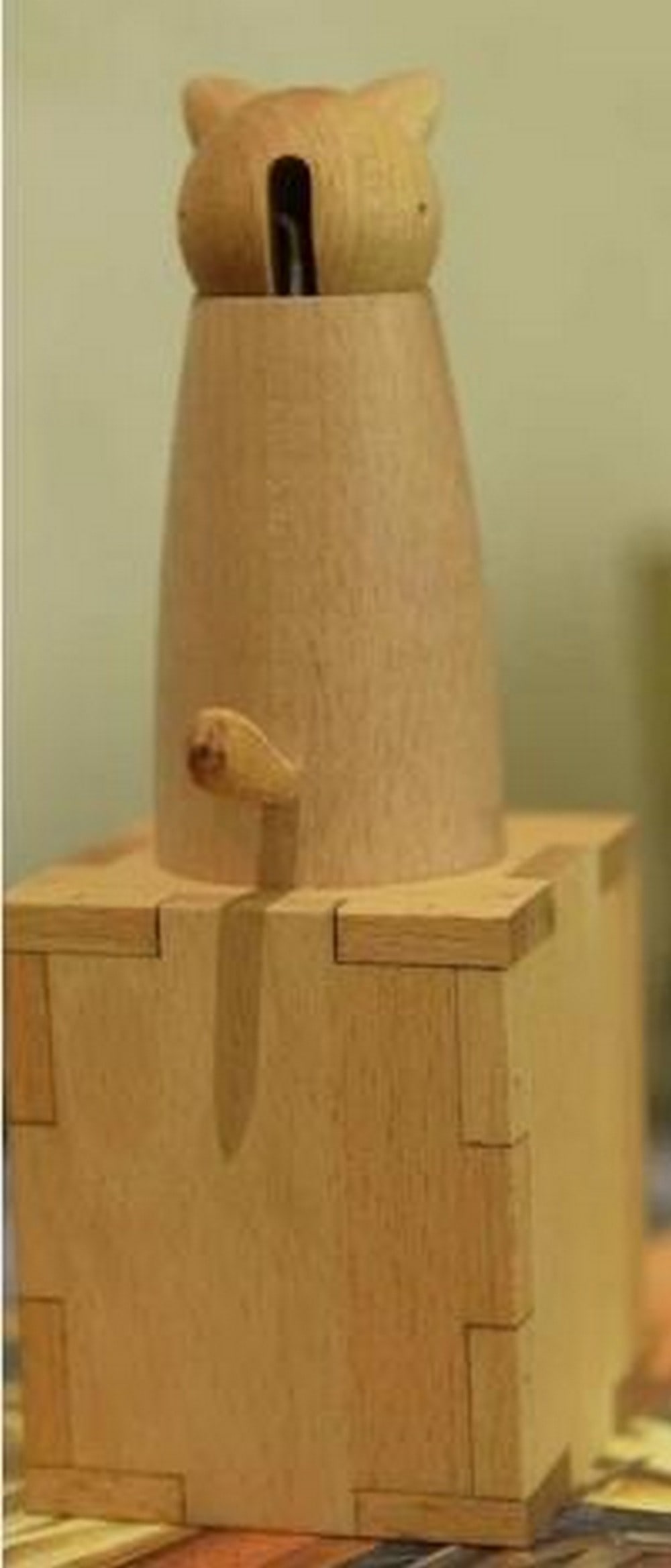 Curious Companion Handcrafted Wooden Cat Automaton Desk Toy (1 of 1)
