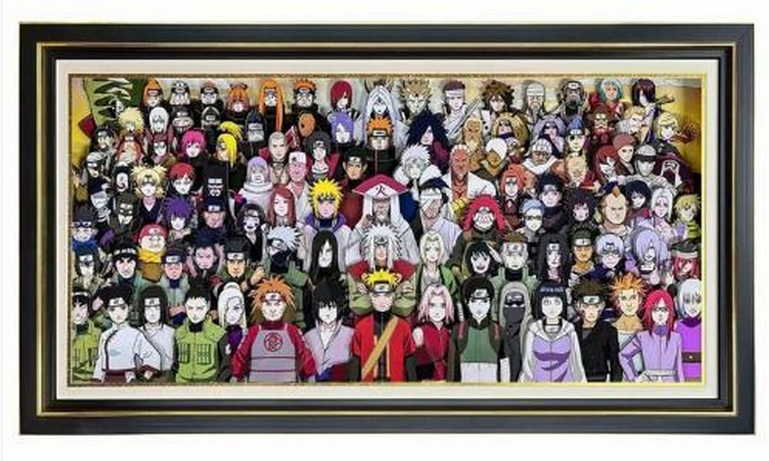 Legacy of the Hidden Leaf 3D Naruto Paper Art: Legacy of the Hidden Leaf 3D Paper Art Featuring Naruto & Shippuden Characters in Black & Gold Frame Celebrate the enduring legacy of Naruto and Naruto Shippuden with this powerful 3D paper art piece,
