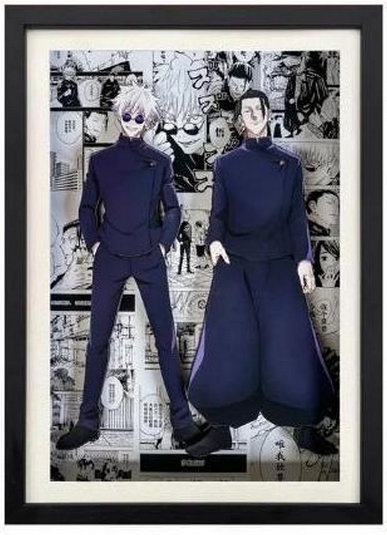 Unbreakable Bond: Gojo & Geto 3D Paper Art in Black Frame: Unbreakable Bond: Gojo & Geto 3D Paper Art in Black Frame Celebrate the powerful connection between Gojo and Geto with this stunning 3D Paper Art, featuring the two standing side by side, smiling in a