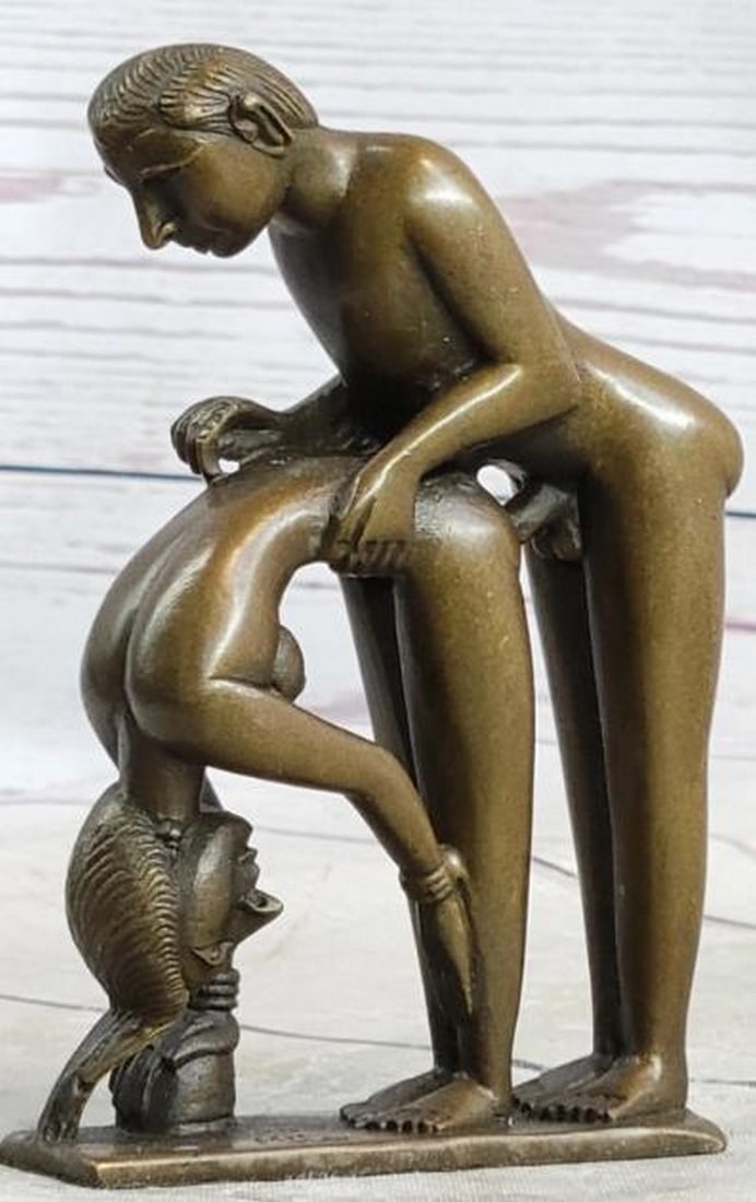 Eternal Embrace Sexual Bronze Sculpture - 4.5" x 3": Eternal Embrace Sexual Bronze Sculpture - 4.5" x 3". This bronze sculpture is an original, inspired by and bearing the signature of artist, Milo. Crafted in bronze, this sculpture captures a m