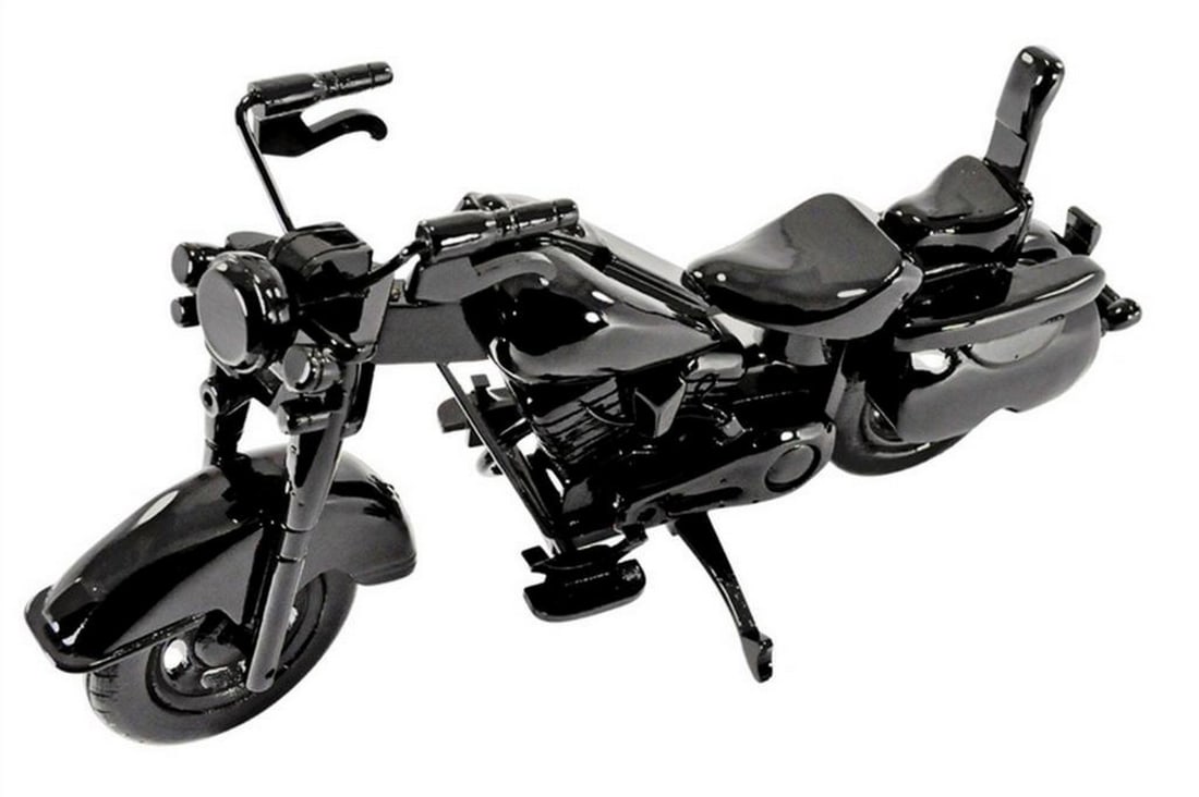 Black Bike Wooden Model Replica: Black Bike Wooden Model Replica Introducing the BLACK BIKE, a stunning handcrafted scale model motorcycle meticulously crafted from solid mahogany. Every detail of this masterpiece has been expertly