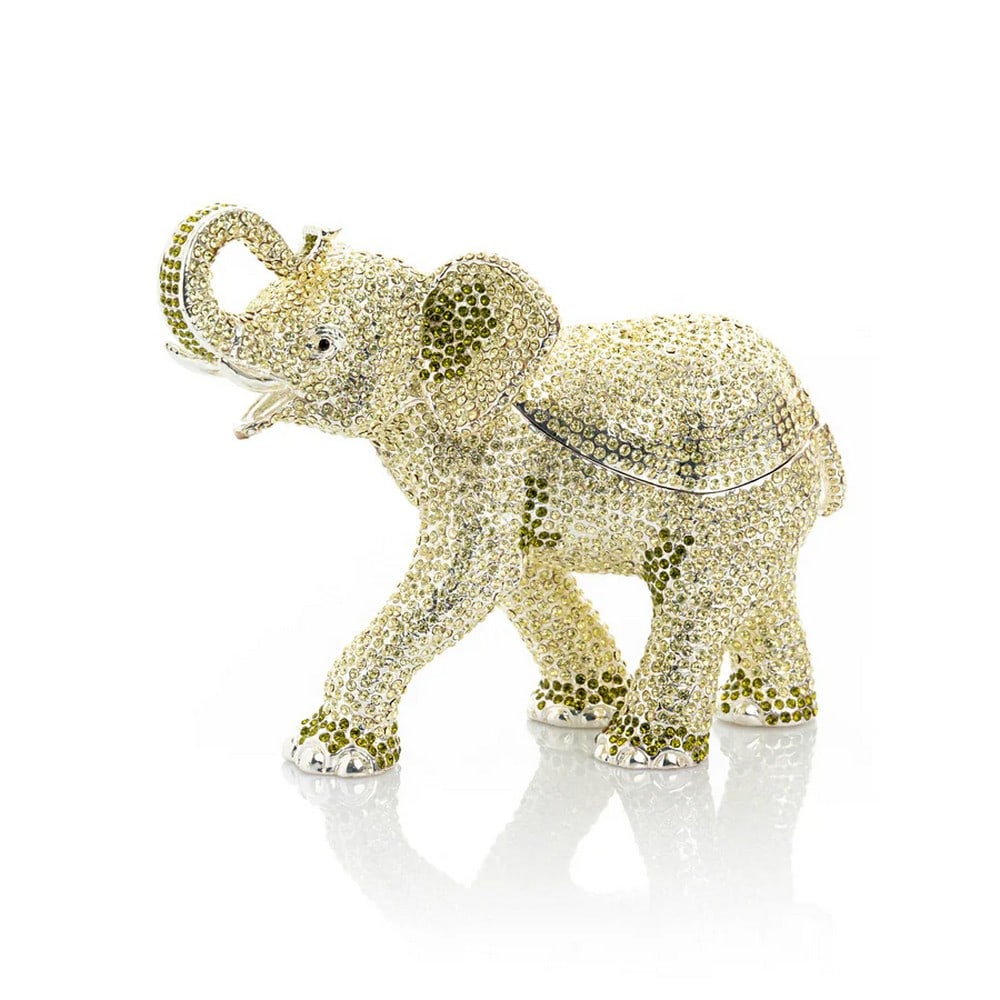 Majestic Silver Elephant Enamel Trinket Box (1 of 5)