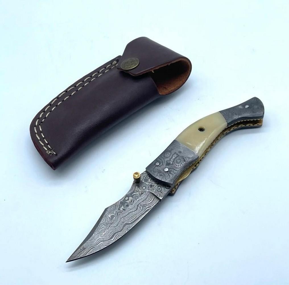 Wicked Wing Trailing Point Damascus Knife - 3