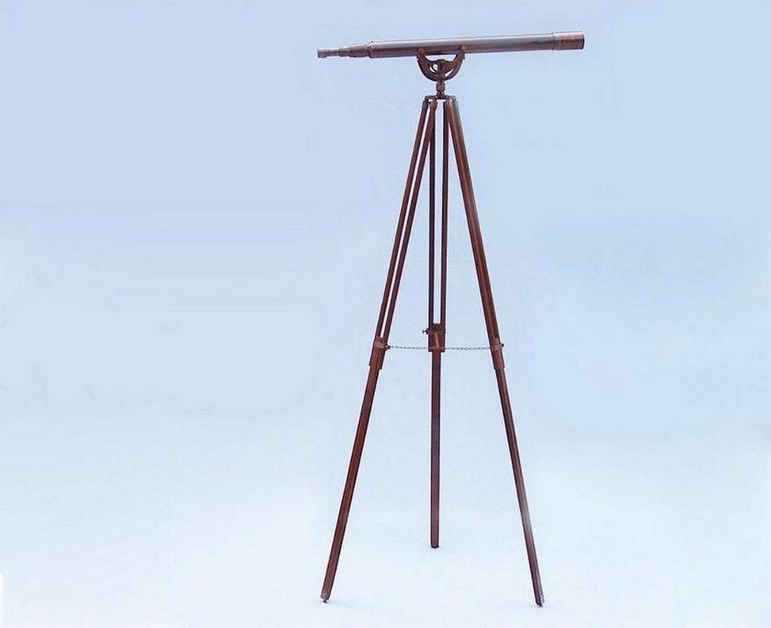 Antique Copper Anchormaster Telescope 65'' Floor-Standing Design