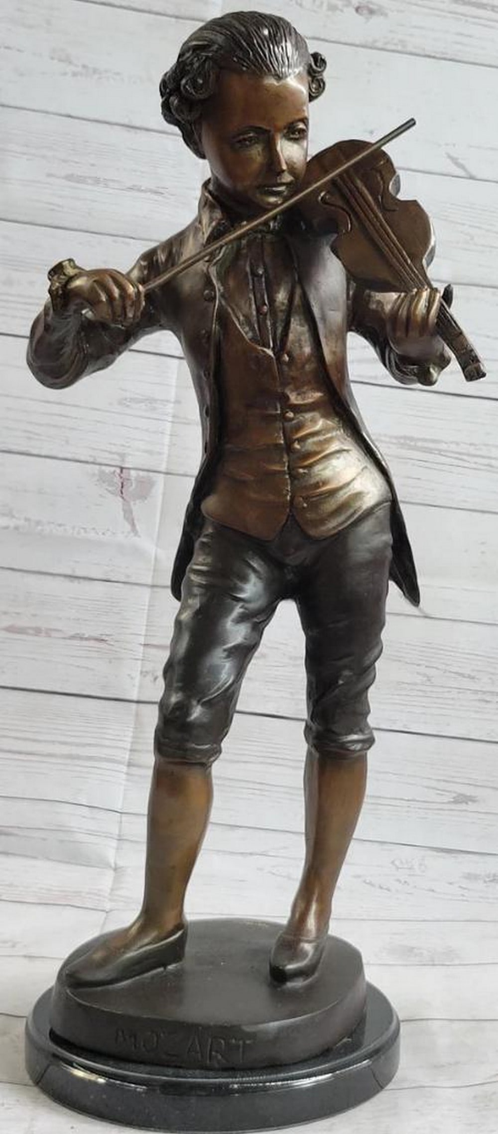 Limited Edition Beethoven Original Bronze Sculpture Signed by Marius on Marble Base - 21.5'' x 8'' (1 of 6)