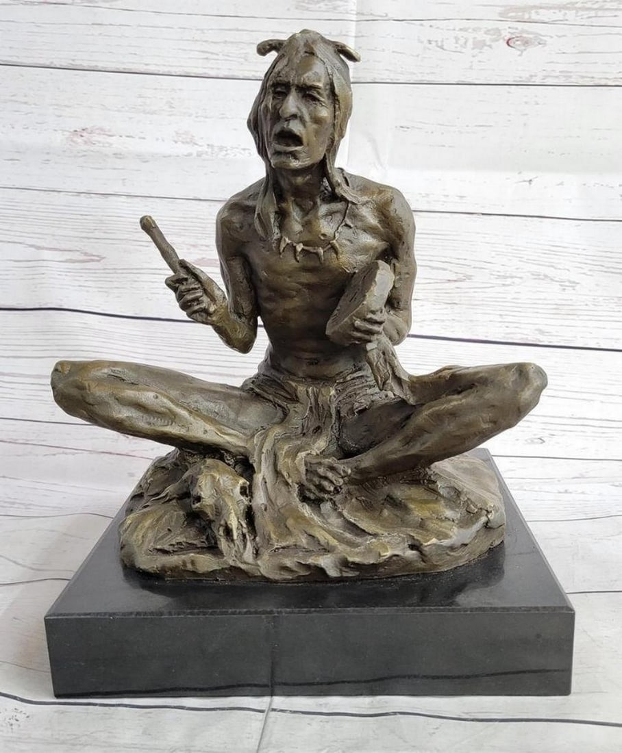 'Shaman in Prayer'' Original Bronze Sculpture by Milo - 11'' x 8'' (1 of 8)